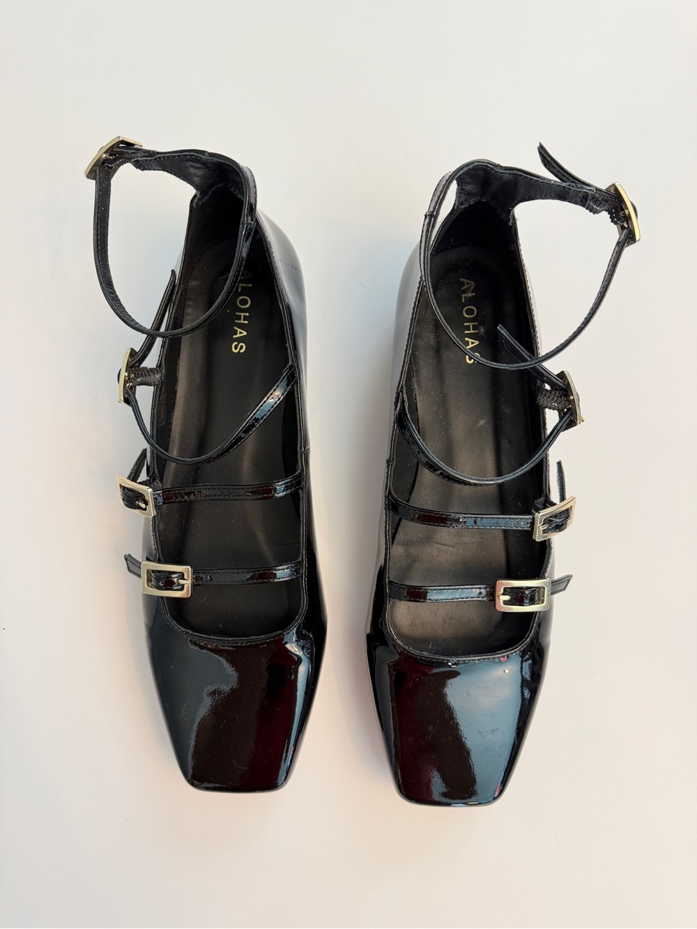 ALOHAS Luke Black Patent Ty Leather Ballet Flats, Size 40/US 10 (fits like 9.5) - Picture 5 of 10